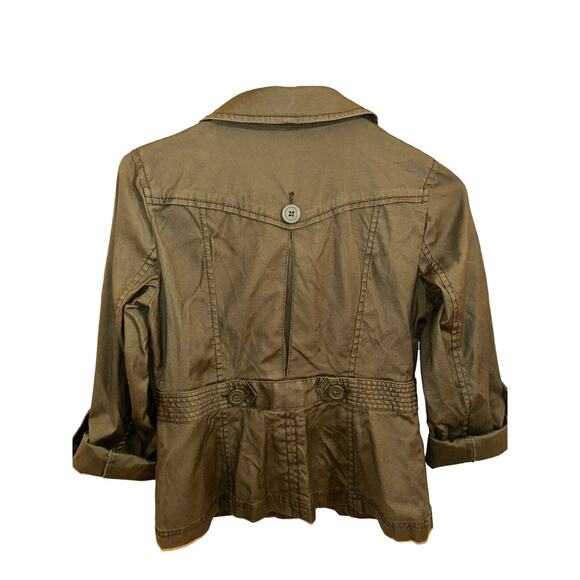 Ann Taylor Loft Green‎ Lightweight Jacket Size Petite 002 Military Style cotton - Picture 6 of 11